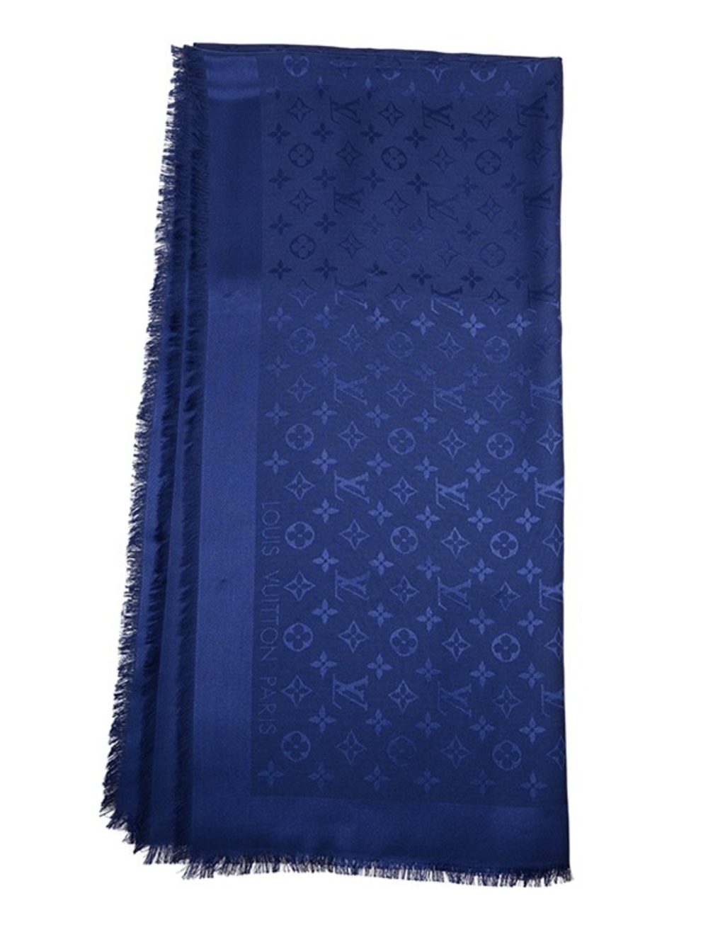 LOUIS VUITTON Wool Silk Monogram Shawl Scarf - Picture 2 of 11